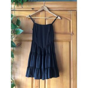 French Kiss Black Satin Corset Dress Size small